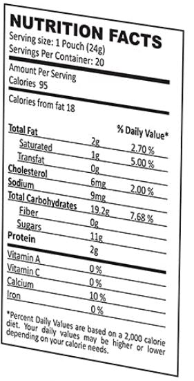 The Nutrition Facts of Quick Tea Cardamom Instant Chai 20 Pouches