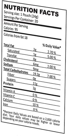 The Nutrition Facts of Quick Tea Ginger Instant Chai 20 Pouches