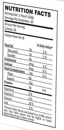 The Nutrition Facts of Quick Tea Mint Ginger Instant Chai 10 Pouches