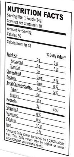 The Nutrition Facts of Quick Tea Turmeric Ginger Instant Chai 10 Pouches
