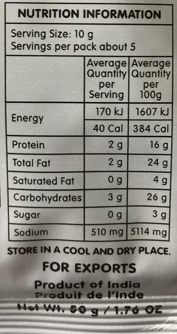 The Nutrition Facts of RM Palak Paneer - No Onion or Garlic 