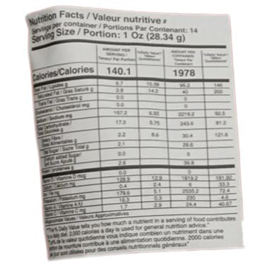 This is the Nutrition of Real Bites Chana Jor Garam.