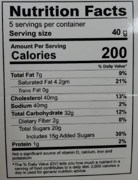The Nutrition Facts of Rehmat-e-Shereen Imarti