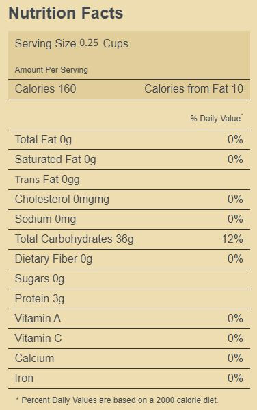 The Nutrition Facts of Royal Authentic Arborio Rice