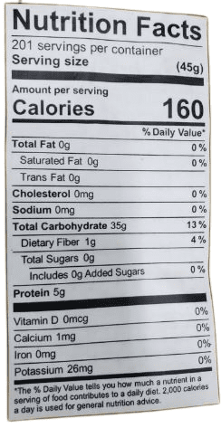 The Nutrition Facts of Royal Ponni Boiled Rice