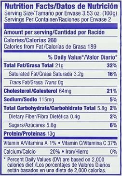 The Nutrition Facts of Rugen Herring in Hot Tomato Sauce 