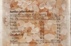 The Nutrition Facts of Salt - Himalayan Pink Rock Salt With Grinder 