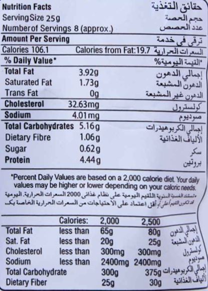 This is the Nutrition of Shahi Snacks Munchy Mix.