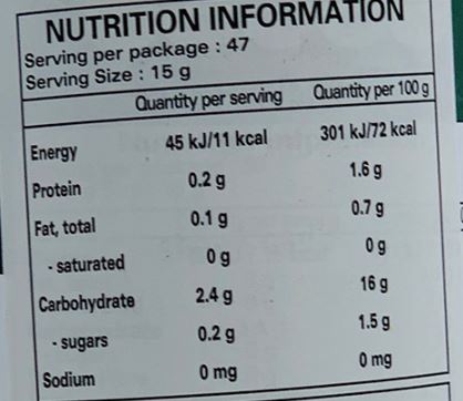 The Nutrition Facts of Shan Ginger Garlic Paste Large 