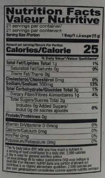 The Nutrition Facts of Shan Ginger Mango Relish 