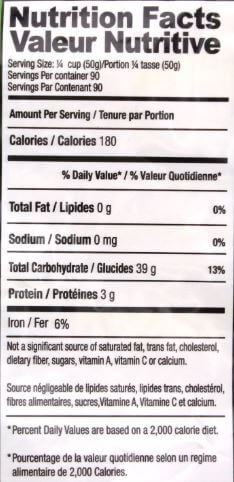 The Nutrition Facts of Shan Himalayan Basmati Rice