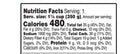 The Nutrition Facts of Shan Jalfrezi Sauce Shan Distribution Network