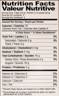 The Nutrition Facts of Shan Jelly Crystal Strawberry 