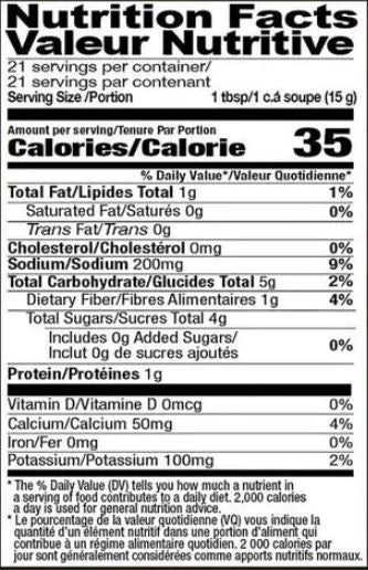The Nutrition Facts of Shan Mango Chutney 