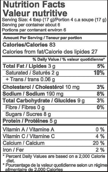 The Nutrition Facts of Shan Rasmalai Mix
