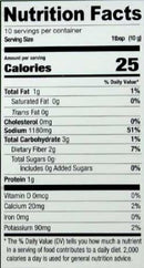 The Nutrition Facts of Shan Vegetable Curry Mix 