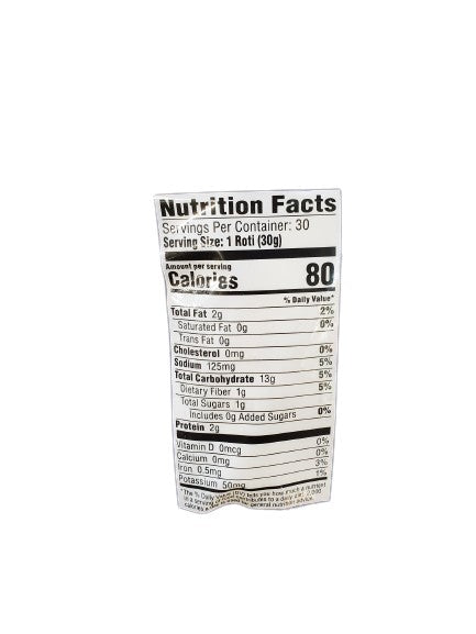 The Nutrition Facts of Sujata Roti (30pcs) 