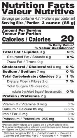 The Nutrition Facts of Sultan Minced Molokhiya