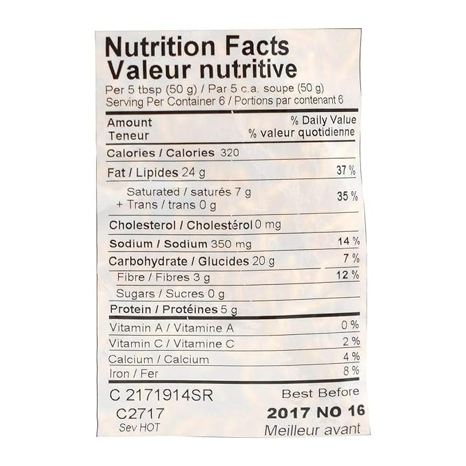 This is the Nutrition of Surati Sev Hot.