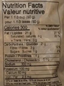 This is the Nutrition of Surati Spicy Bhel Mix.