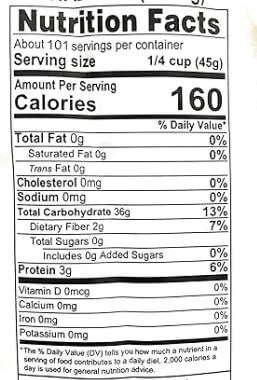 The Nutrition Facts of Swad Ambe Mohar Rice