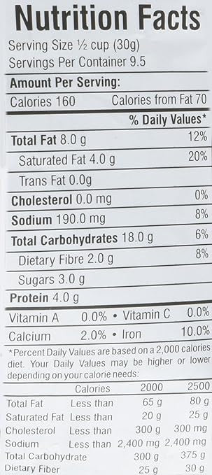 This is the Nutrition of Swad Bhel Mix.