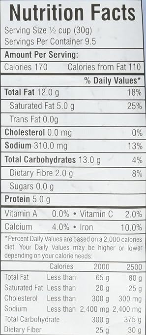 This is the Nutrition of Swad Bombay Mix.