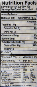 The Nutrition Facts of Swad Chana Dal 
