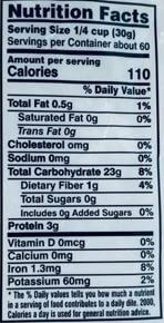 The Nutrition Facts of Swad Cracked wheat flour