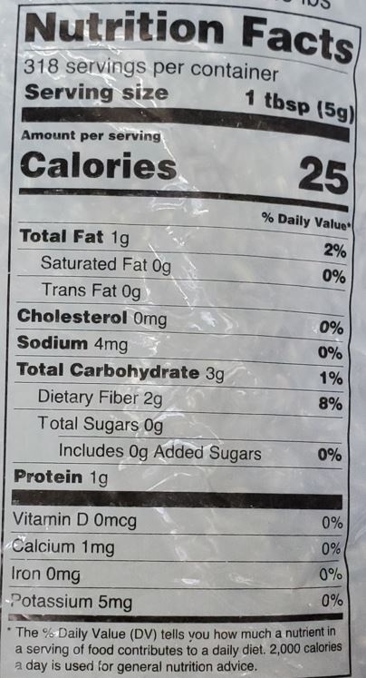 The Nutrition Facts of Swad Fennel Seeds Large 