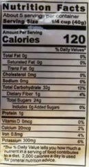 This is the Nutrition of Swad Golden Raisins