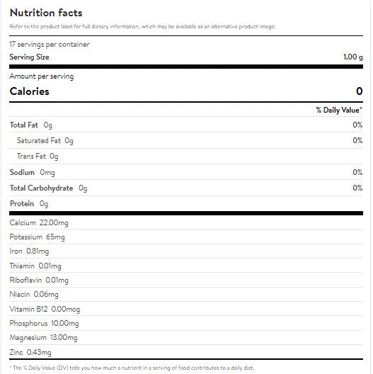 The Nutrition Facts of Swad Green cardamom 