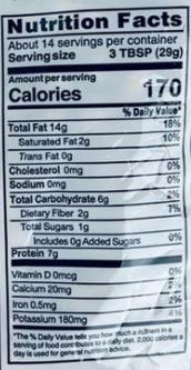 This is the Nutrition of Swad Jumbo Peanuts