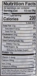 The Nutrition Facts of Swad Khichdi Mix (Split Moong Lentils & Rice) 