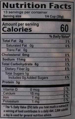 The Nutrition Facts of This is the Nutrition of Swad Mahabaleswer Chana (Roasted Salted Chickpeas)