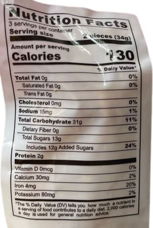 The Nutrition Facts of Swad Mamra Ladoo