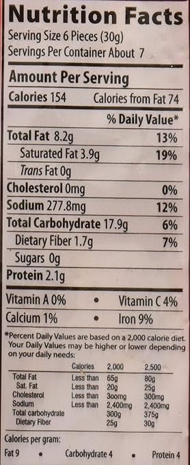 This is the Nutrition of Swad Masala Chakri