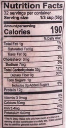 The Nutrition Facts of Swad Multi dal Mix 