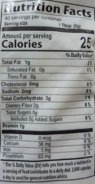 The Nutrition Facts of Swad  Organic Coriander Powder 
