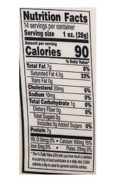 The Nutrition Facts of Swad Paneer Homestyle Cheese
