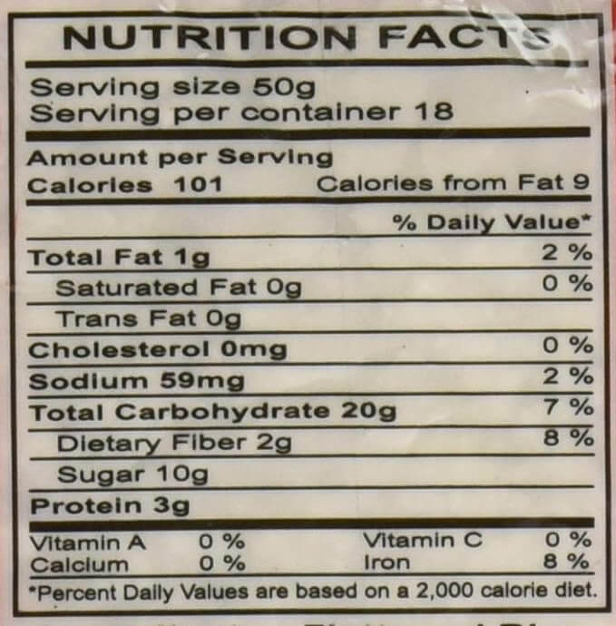 The Nutrition Facts of Swad Poha Nylon