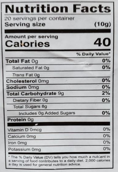 The Nutrition Facts of Swad Punjabi Mix Mukhwas 