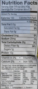 The Nutrition Facts of Swad Red Chori 