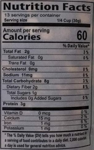 This is the Nutrition of Swad Roasted Chana