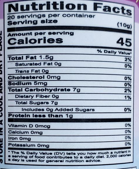 The Nutrition Facts of Swad Super Royal Mix 