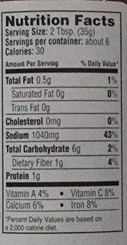 The Nutrition Facts of Swad Tandoori Paste 