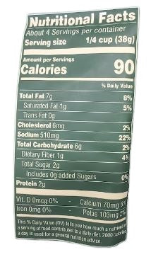 The Nutrition Facts of TATA Raasa Kashmiri Rogan Josh