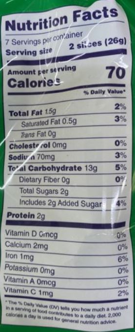 This is the Nutrition of TWI - Crispy Tea Rusk Round.