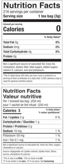 This is the Nutrition of Tea India Orange Pekoe Black Tea - 144 Bags.