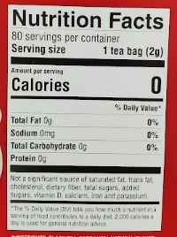 The Nutrition Facts of Tea India Cardamon Chai 